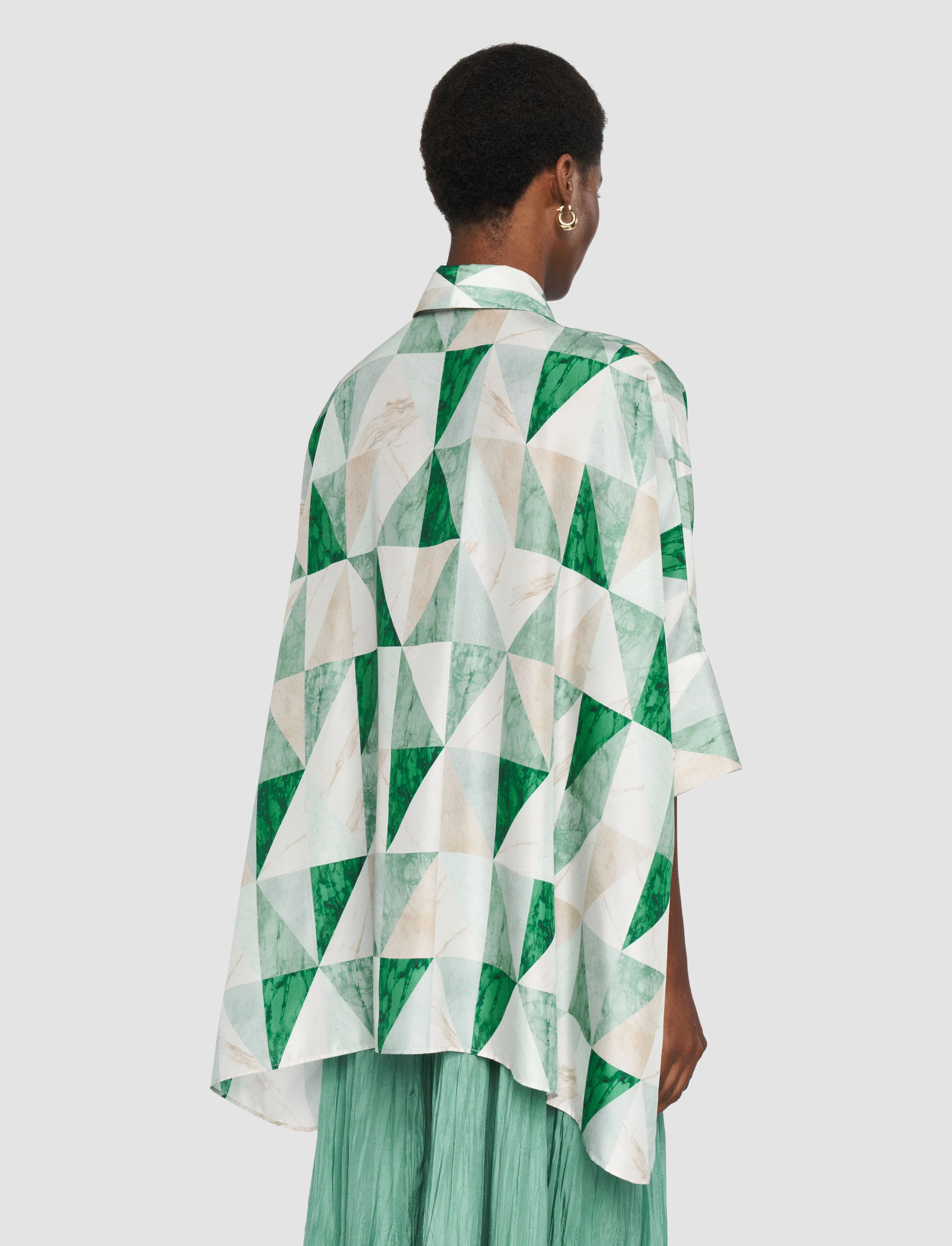 Arcole Marble Print Silk Shirt - Image 4