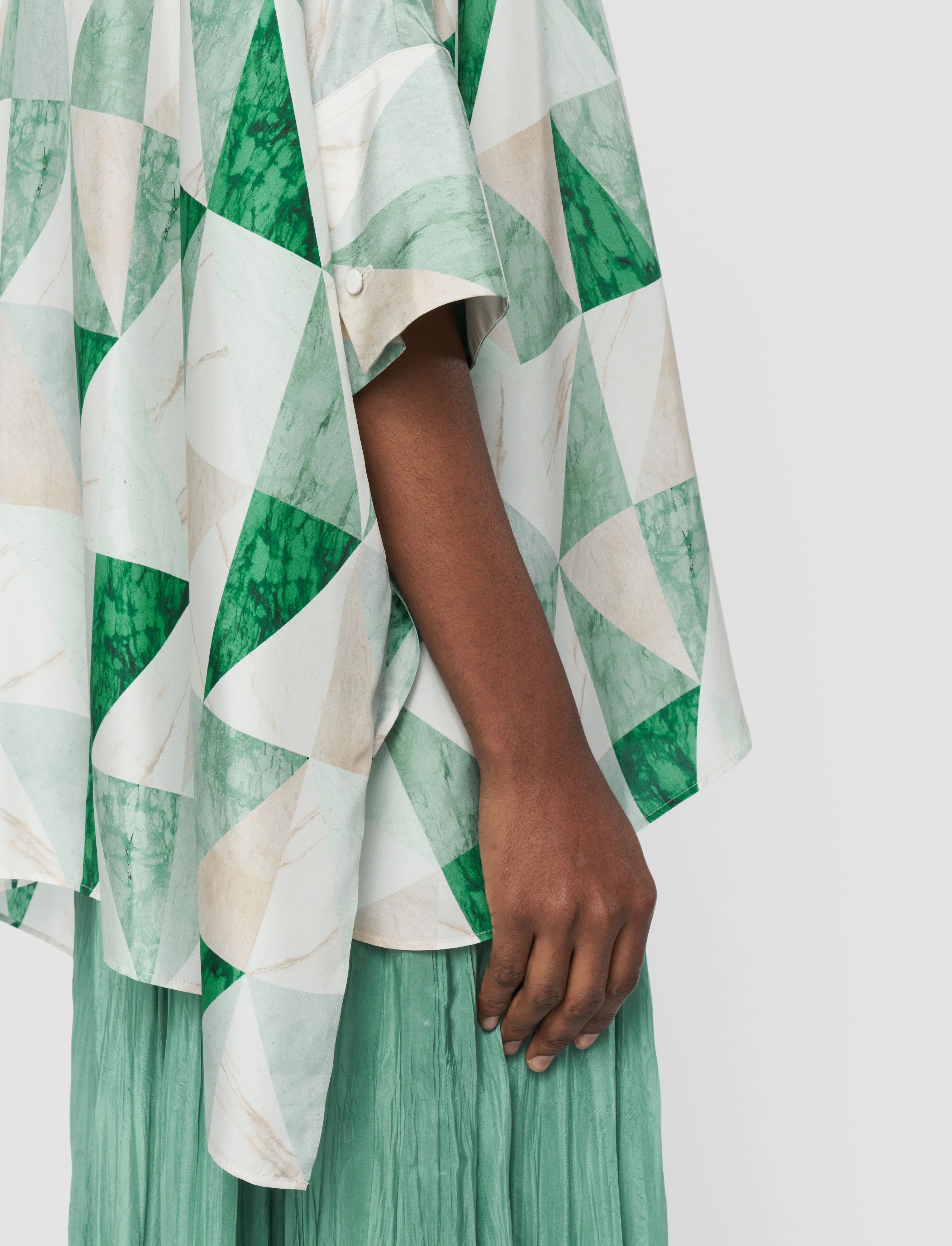 Arcole Marble Print Silk Shirt - Image 6