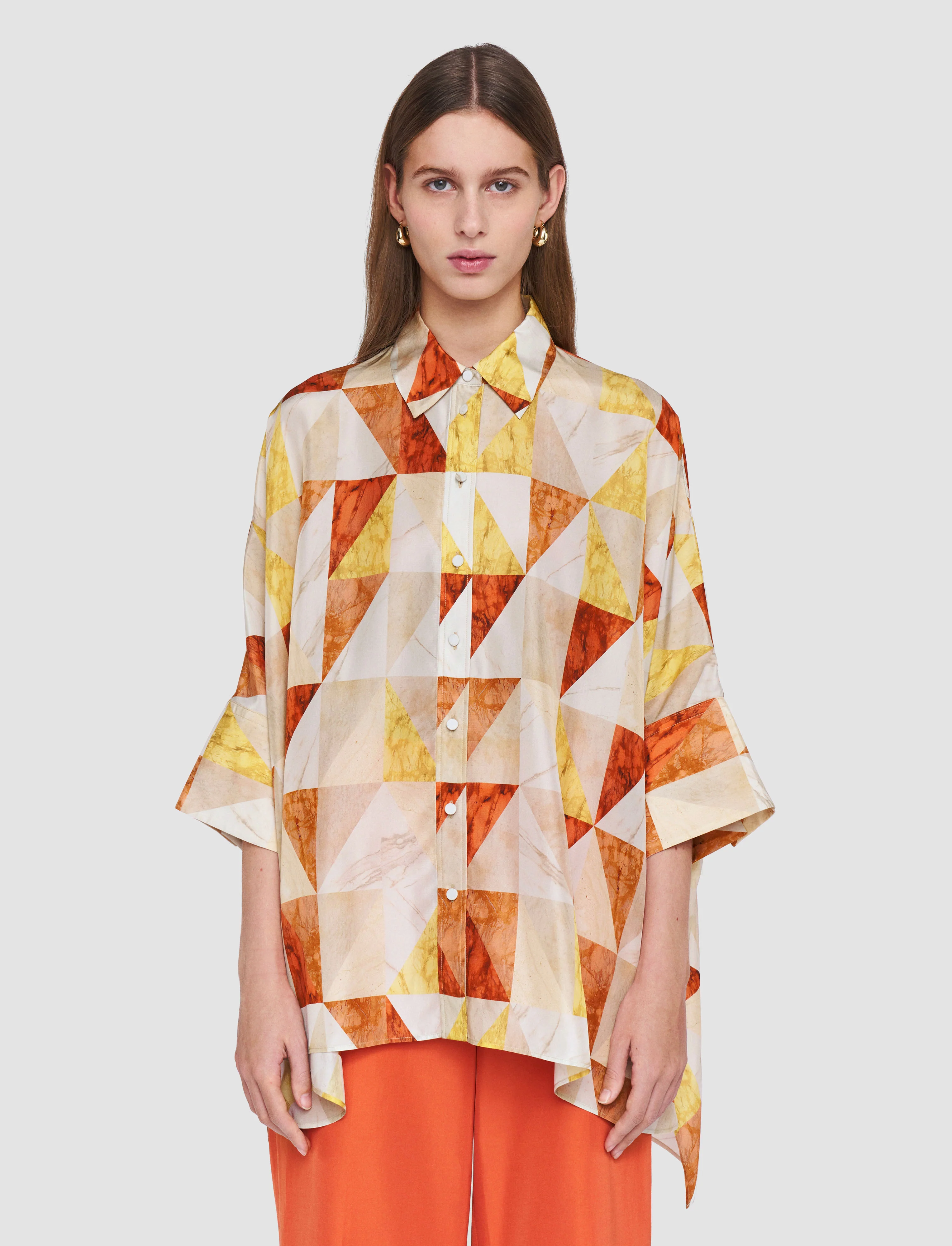 Arcole Marble Print Silk Shirt - Image 3