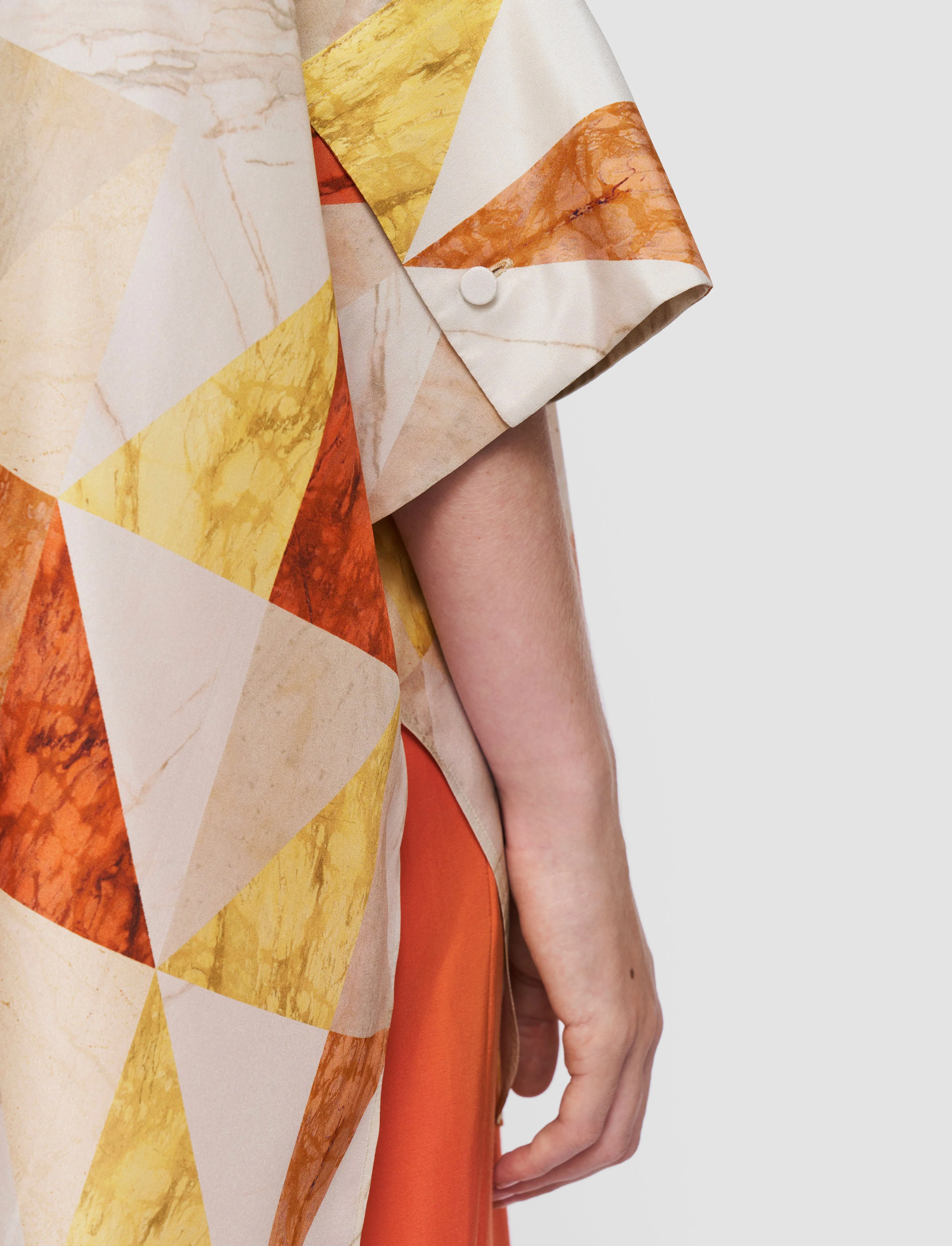 Arcole Marble Print Silk Shirt - Image 6