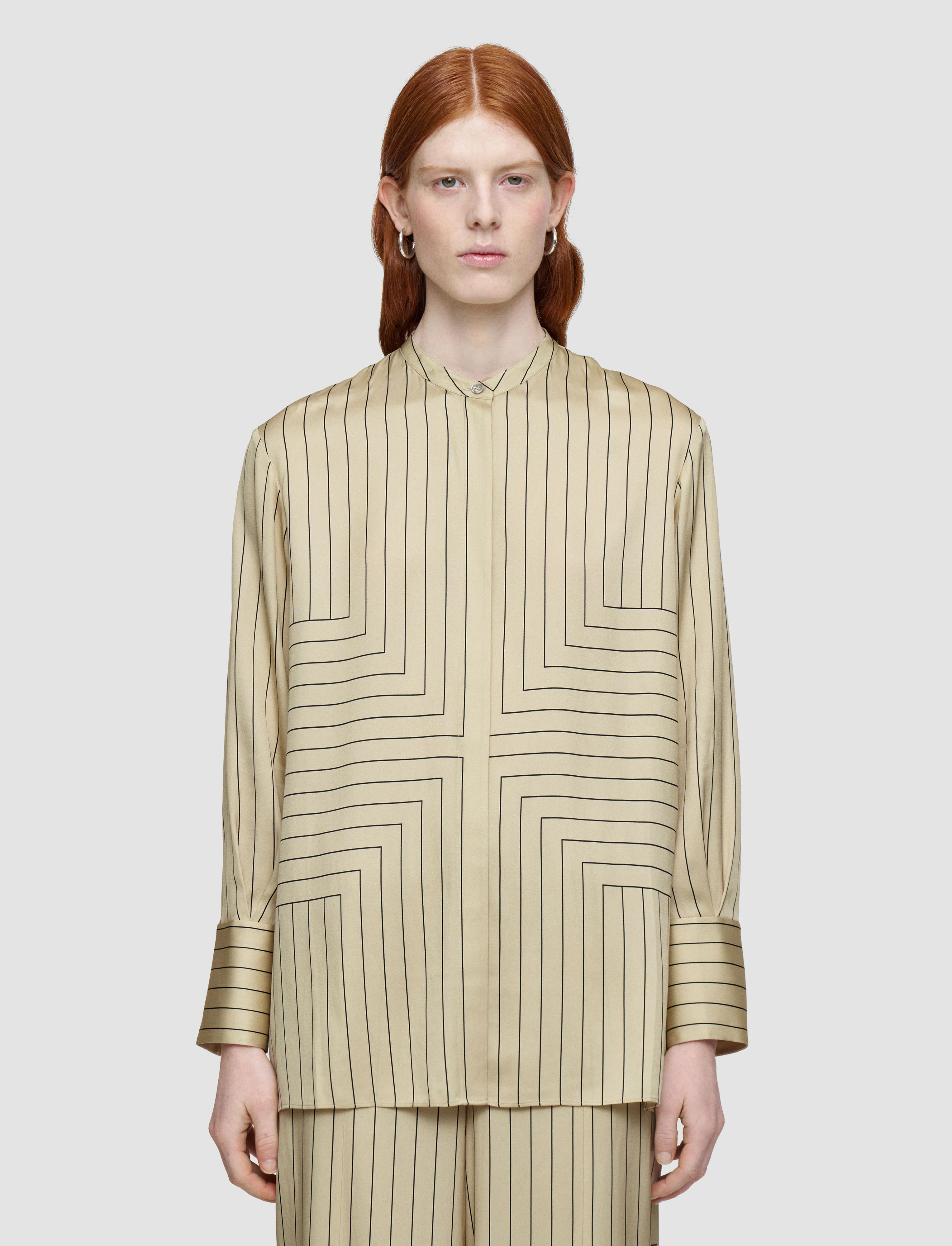 Athena Geometric Print Silk Blouse - Image 3