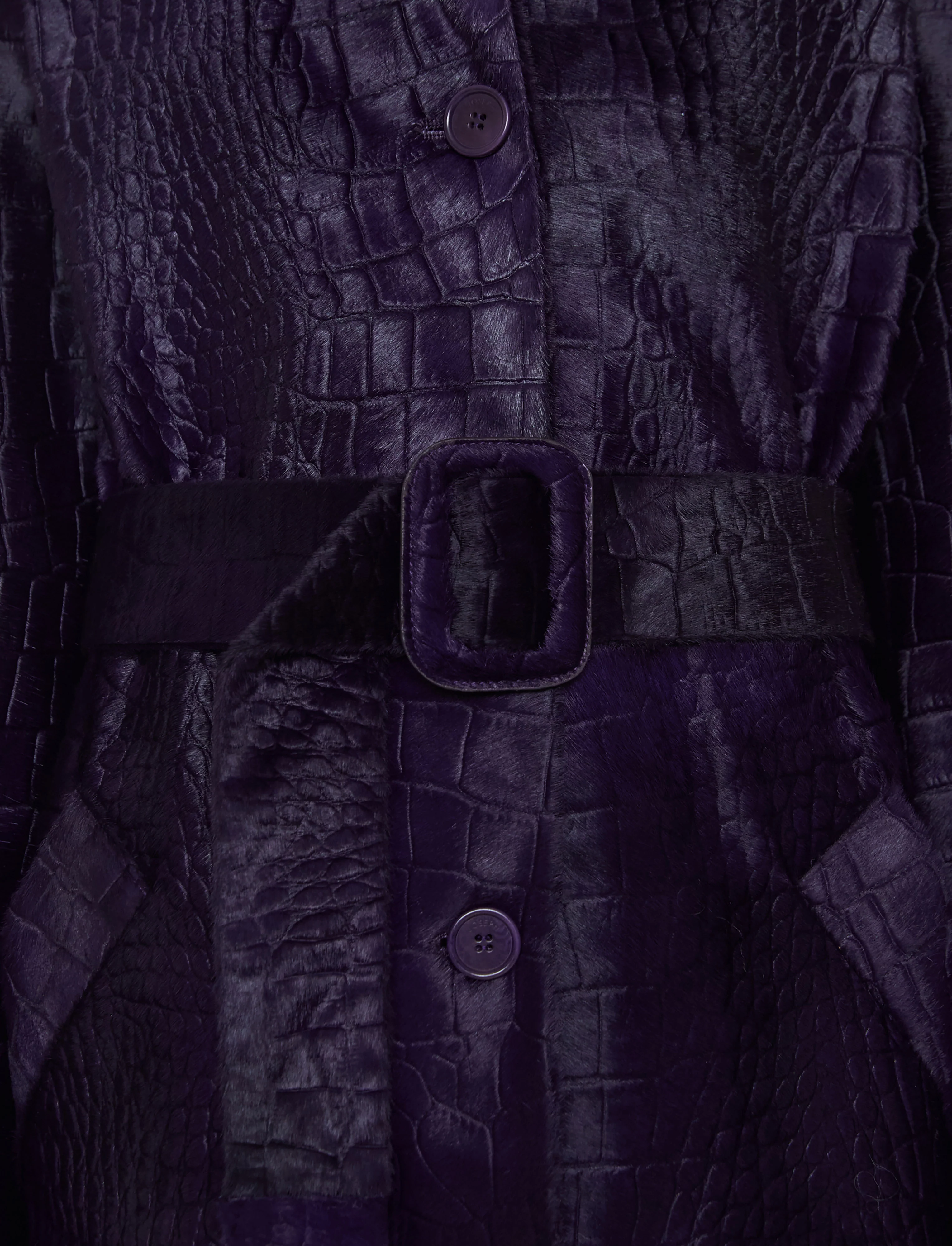 Auger Embossed Croc Calf Hair Coat - Image 6
