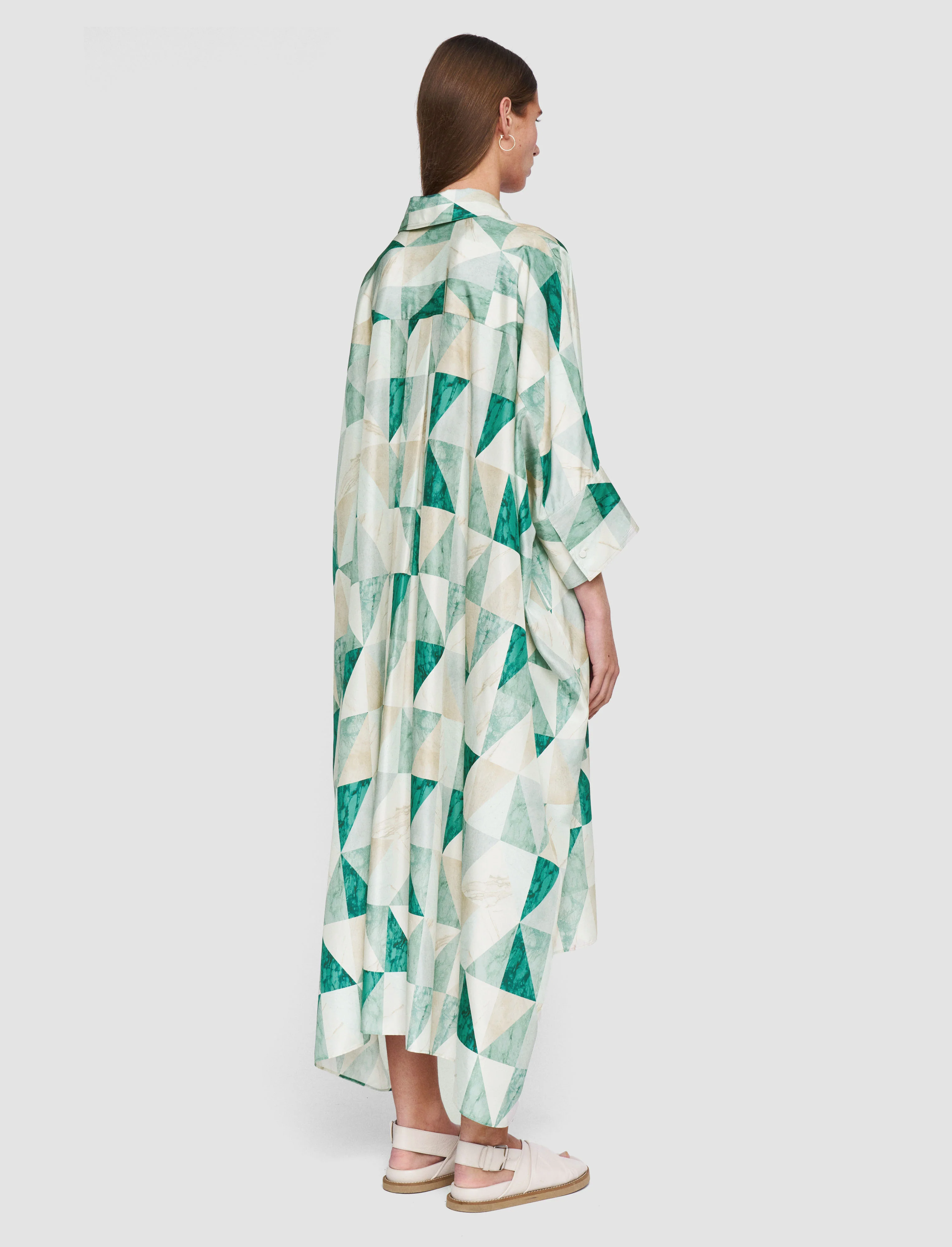Dania Marble Print Silk Dress - Image 3