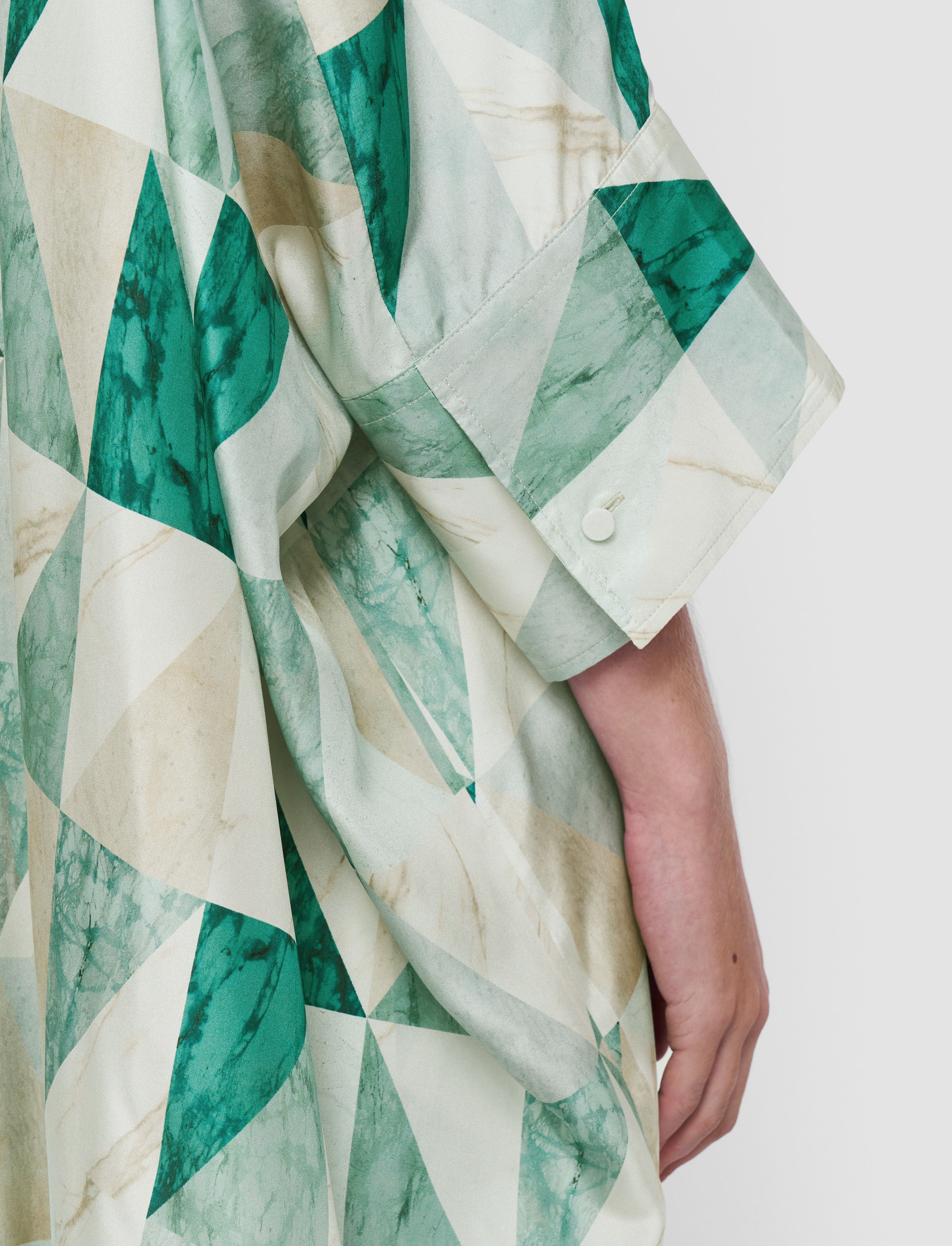 Dania Marble Print Silk Dress - Image 4