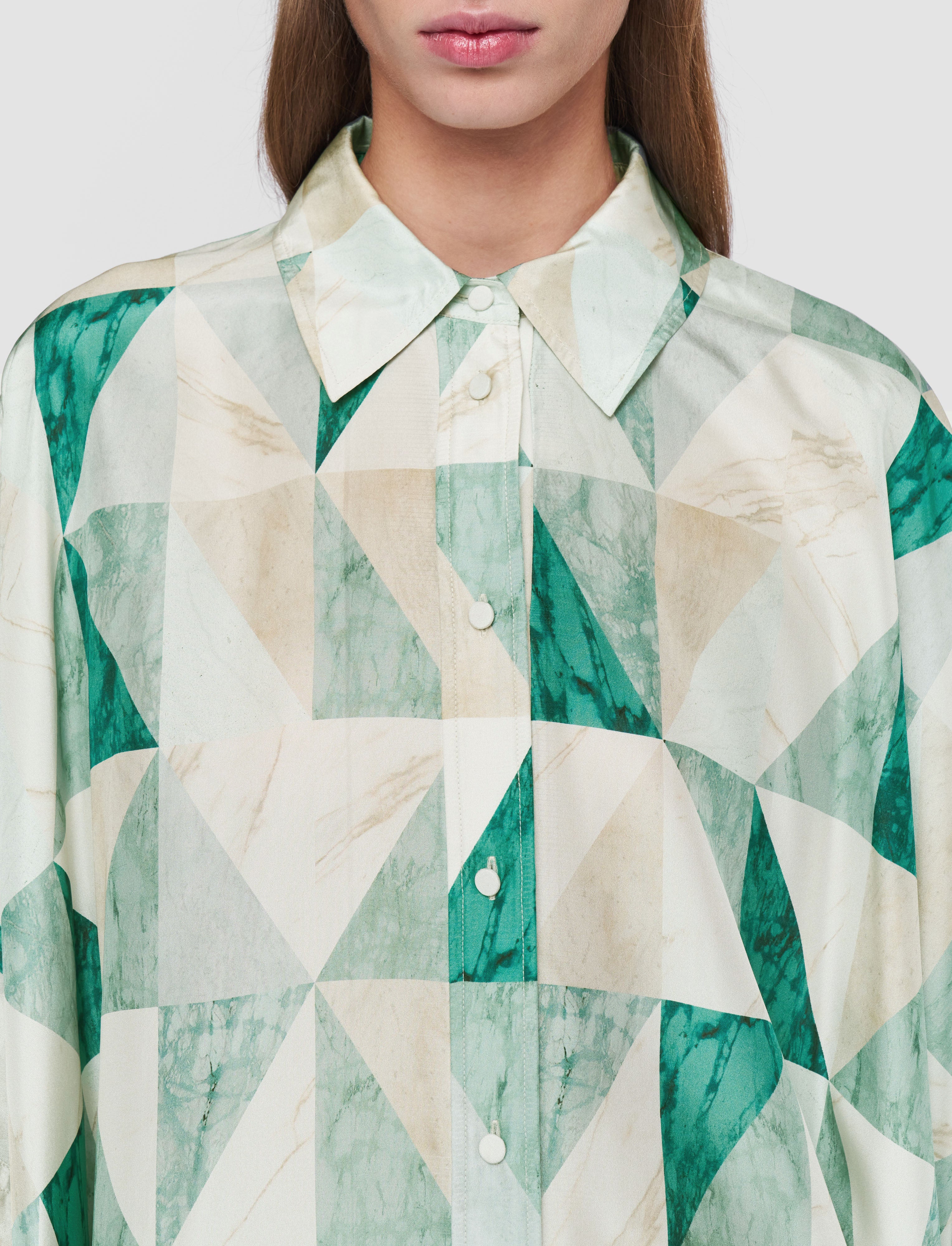 Dania Marble Print Silk Dress - Image 5