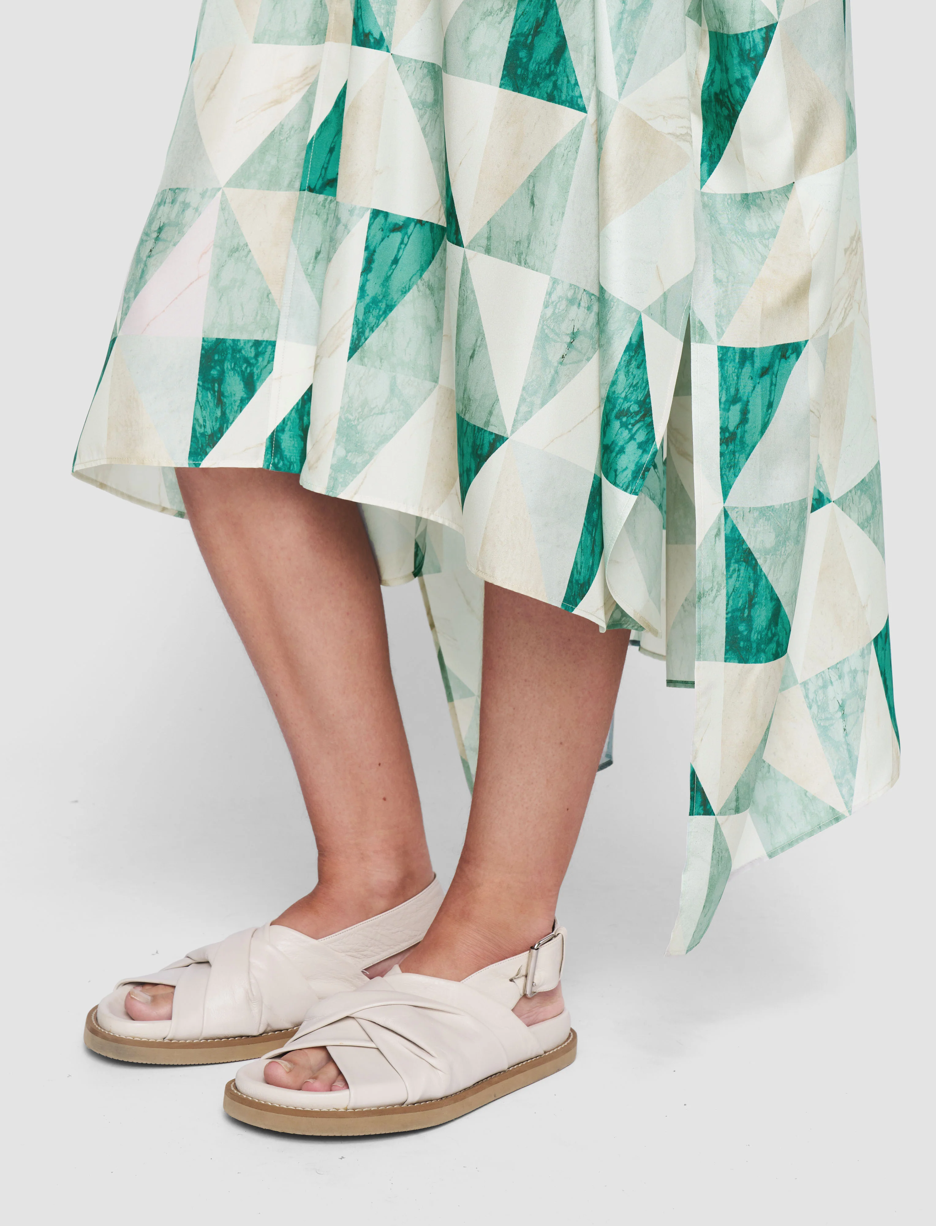 Dania Marble Print Silk Dress - Image 6