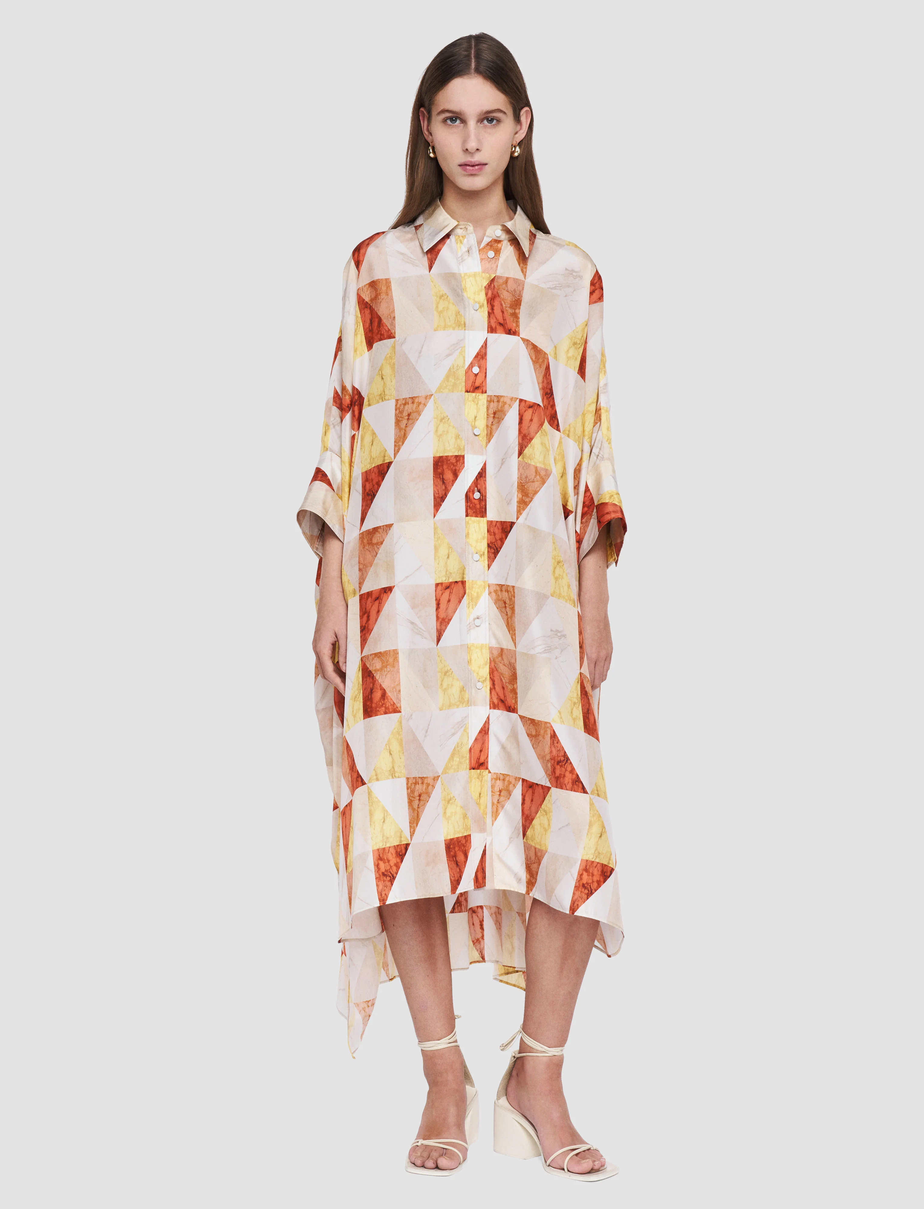 Dania Marble Print Silk Dress - Image 3
