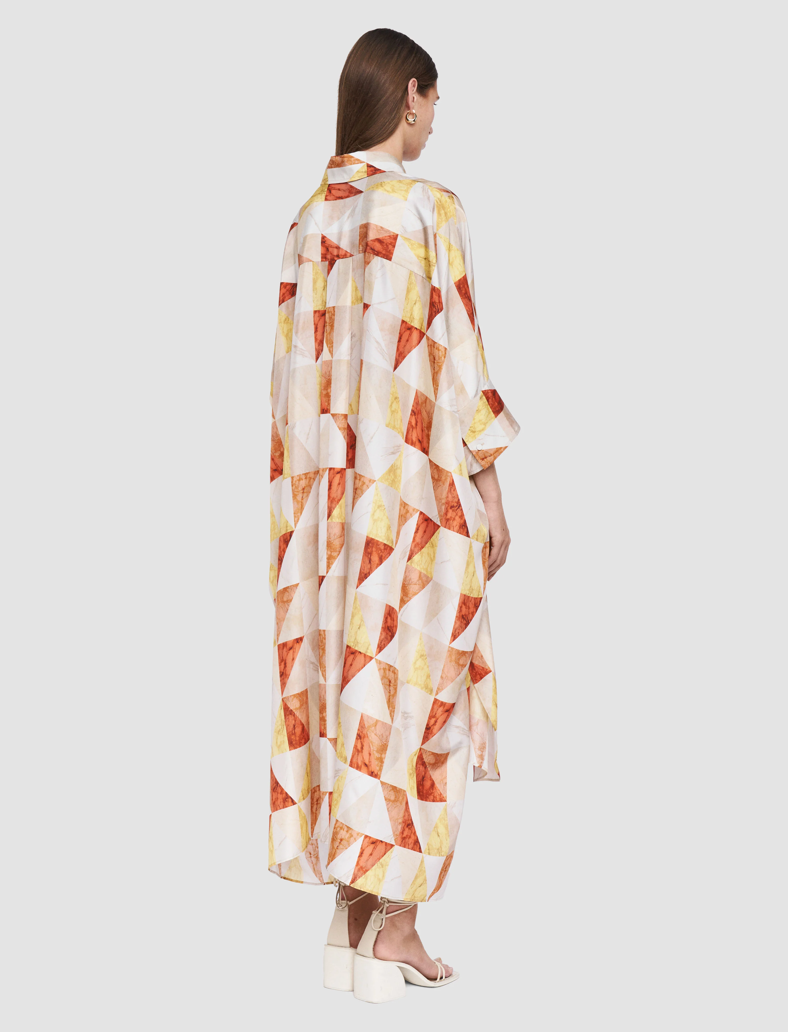 Dania Marble Print Silk Dress - Image 4