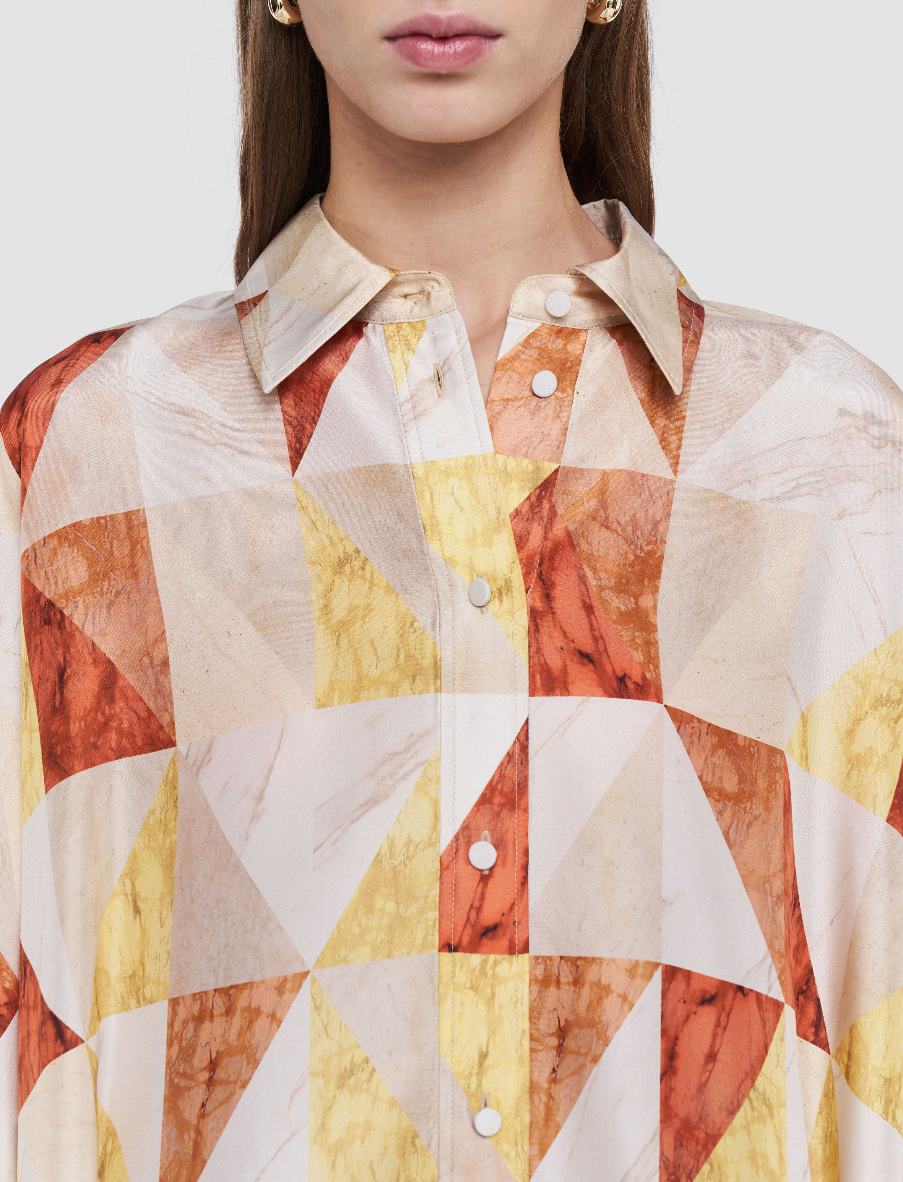 Dania Marble Print Silk Dress - Image 6