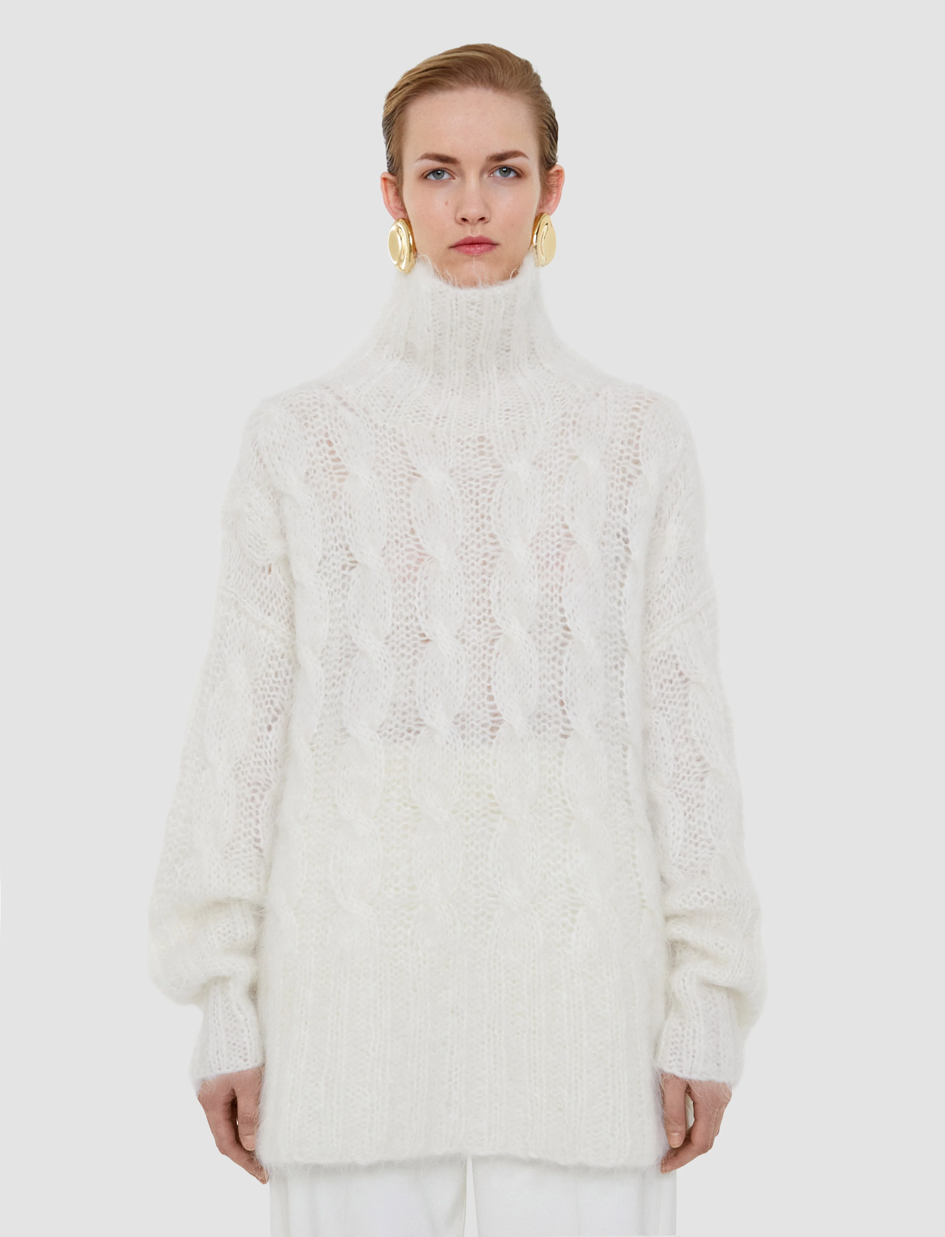 Fortin Hand Knitted Cable Mohair Jumper - Image 4