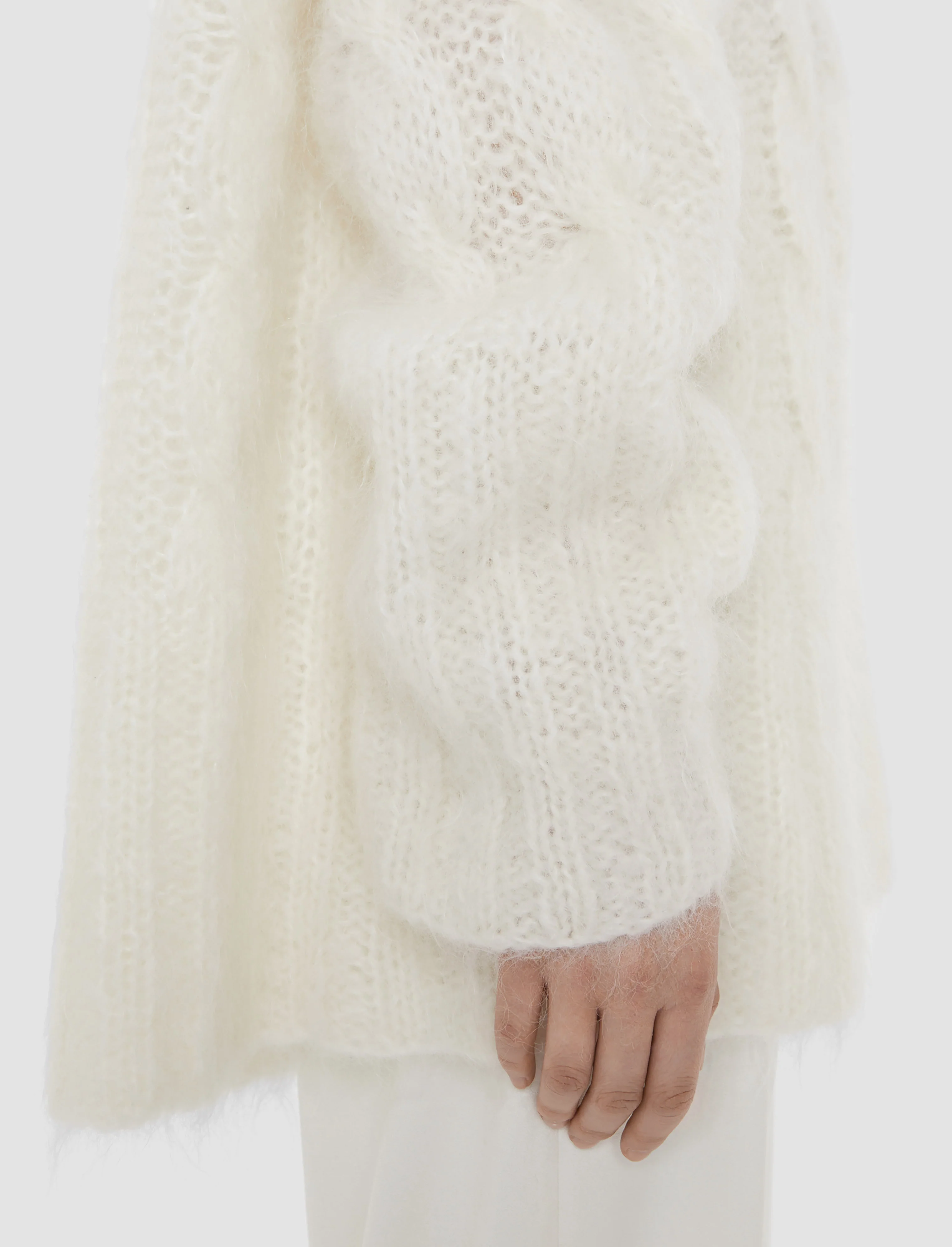 Fortin Hand Knitted Cable Mohair Jumper - Image 7