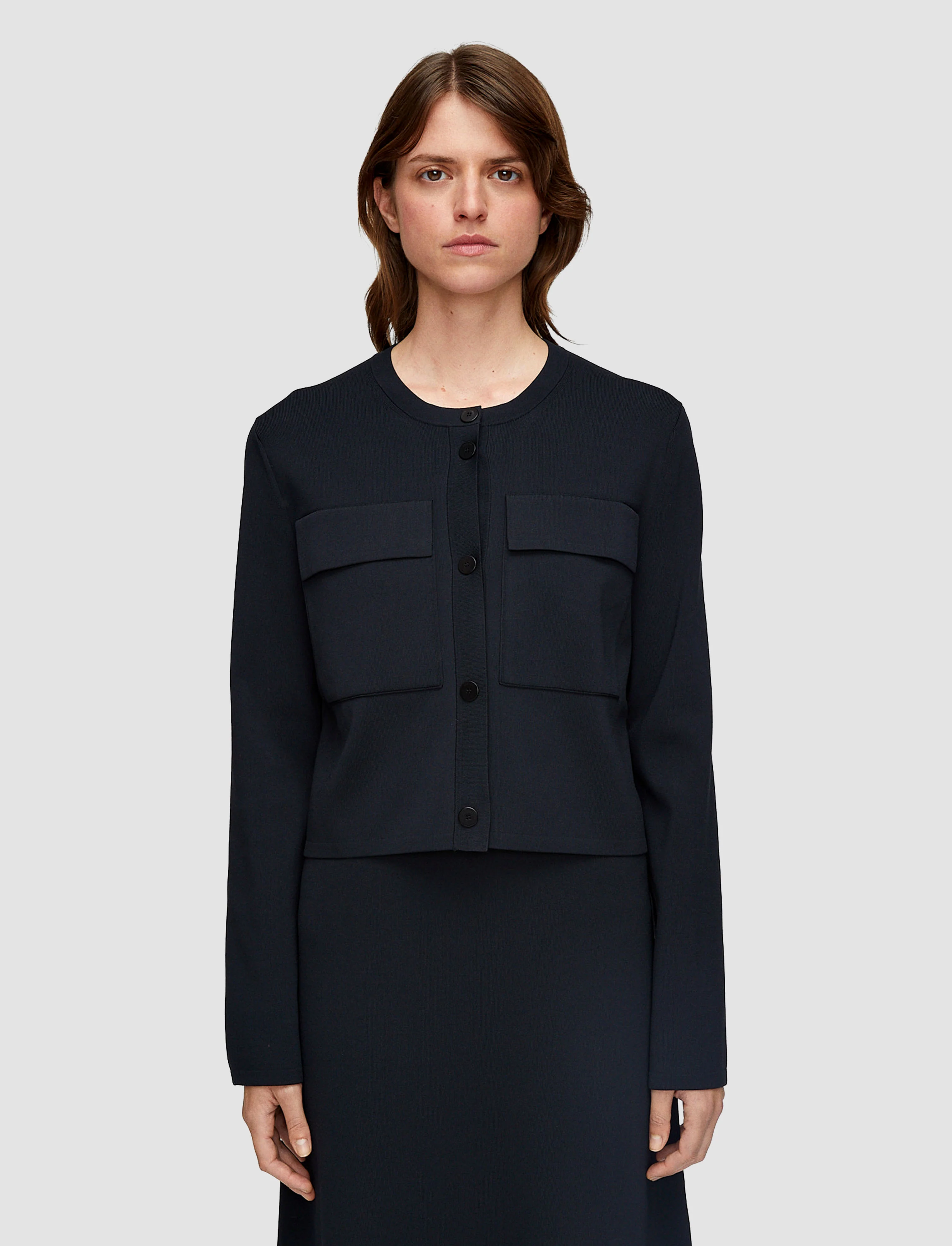 Viscose Knit Stretch Cardigan Jacket - Image 3