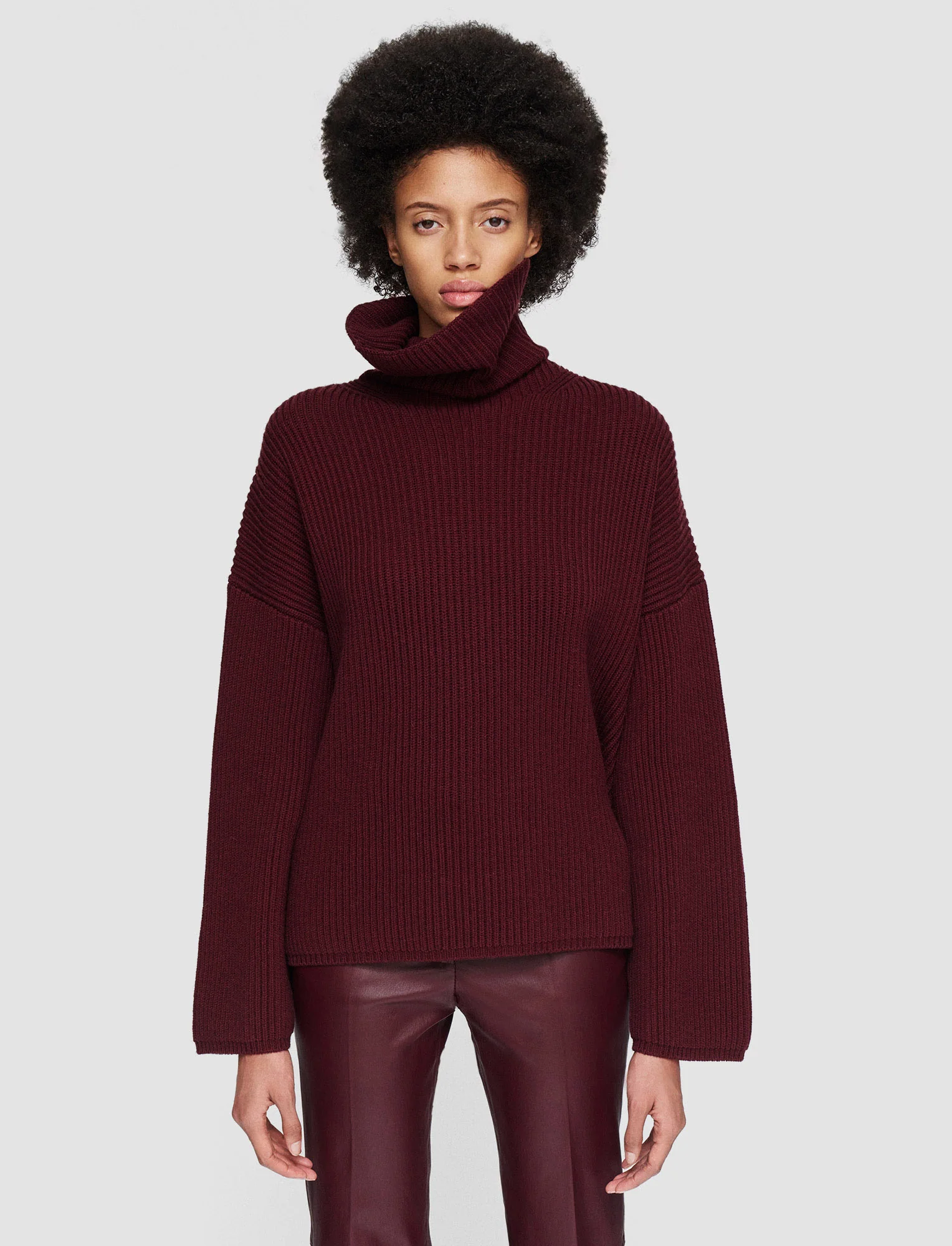 Light Cardigan Stitch High Neck Jumper - Image 3