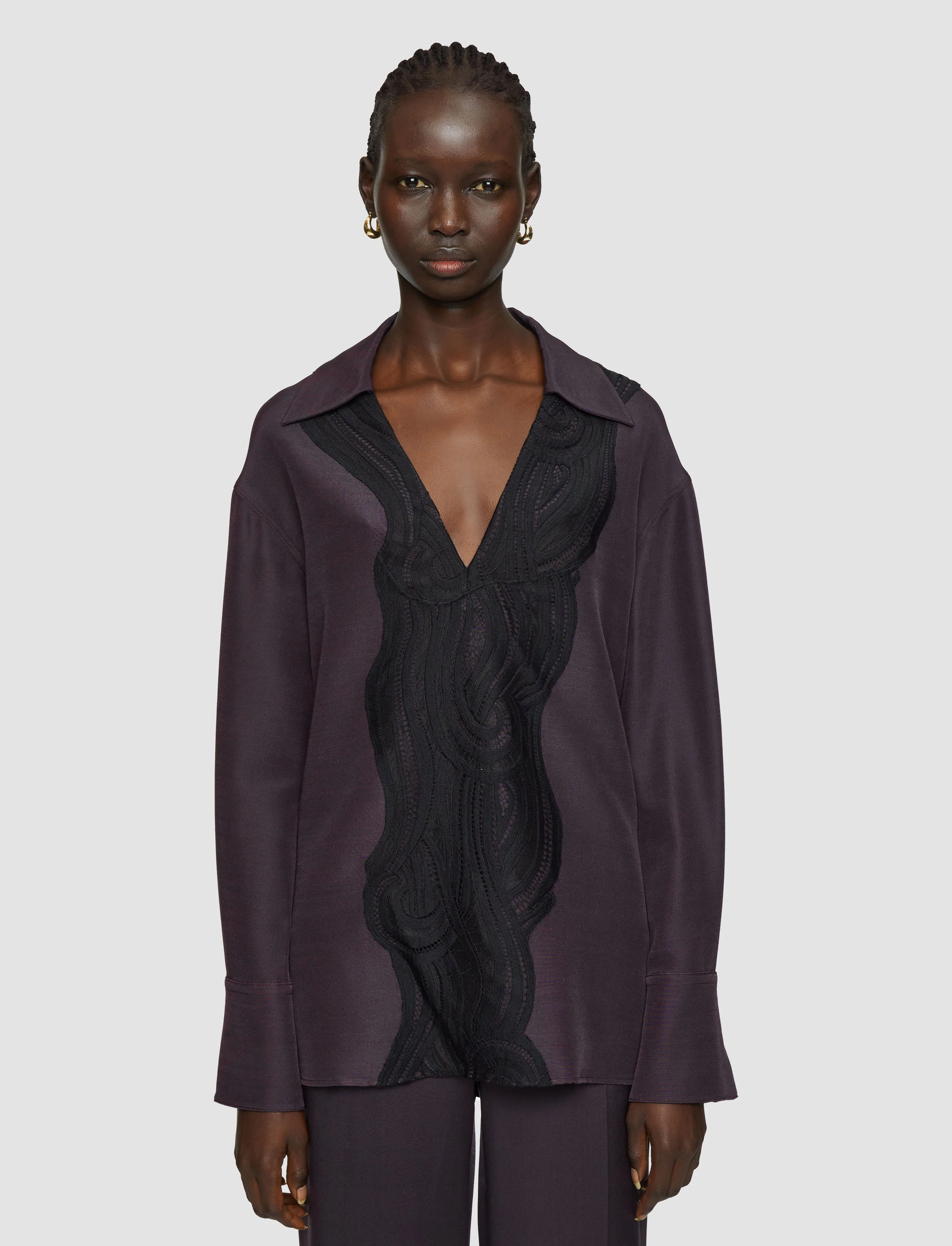 Madrid Evening Silk Blend Lace Blouse - Image 3