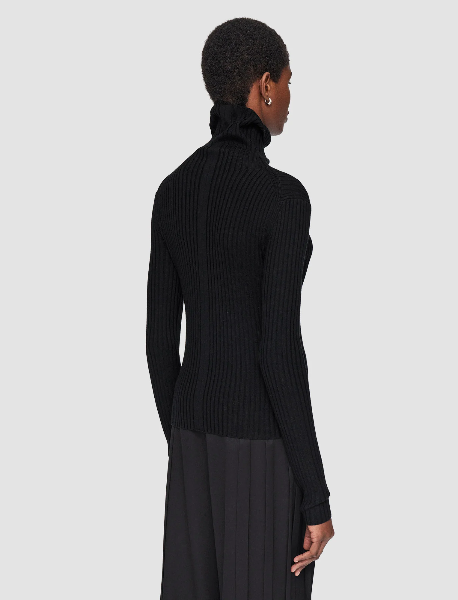 Merino Silk Rib High Neck Jumper - Image 4
