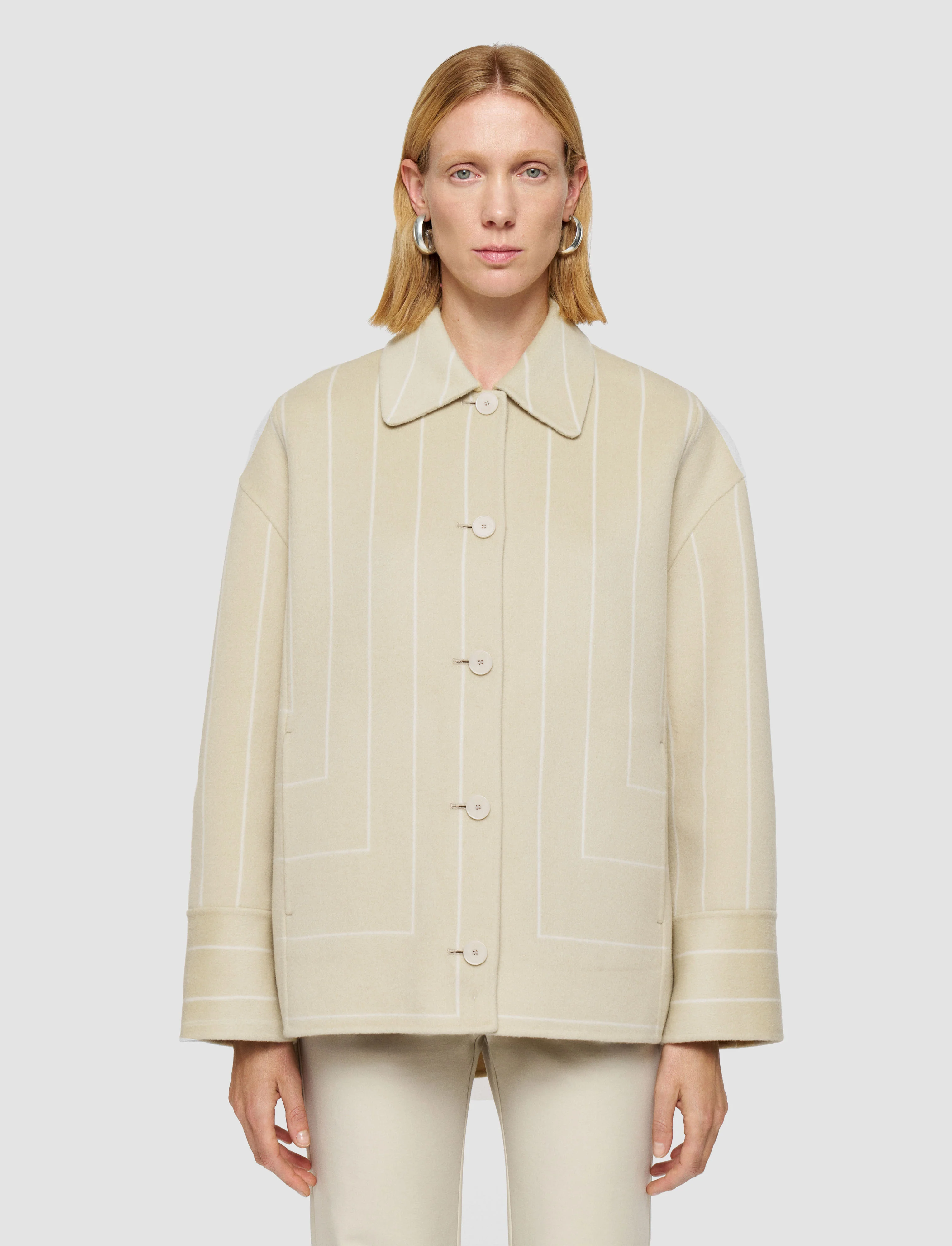 Molitor Geometric Double Face Wool Coat - Image 3