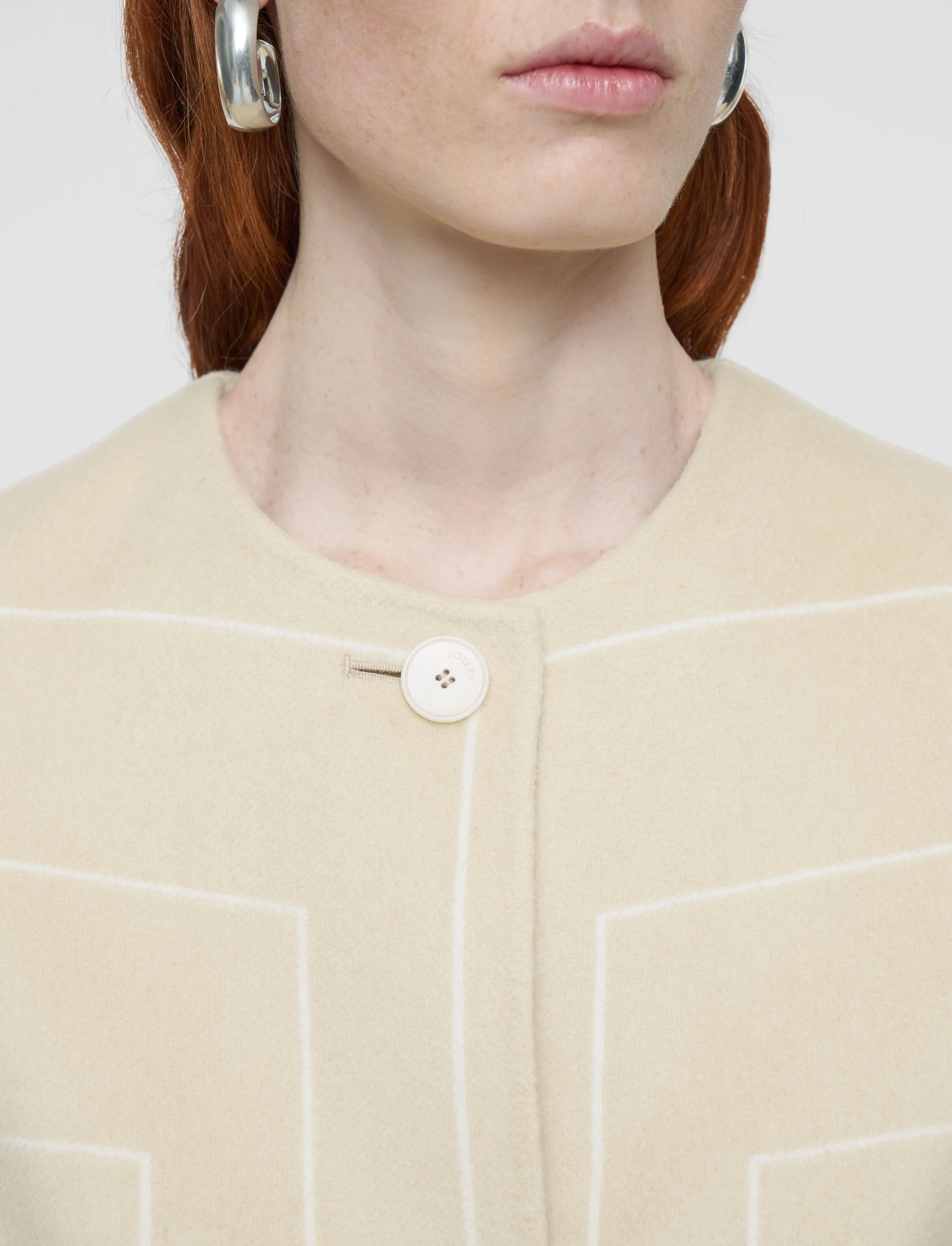 Scheffer Geometric Double Face Wool Coat - Image 4