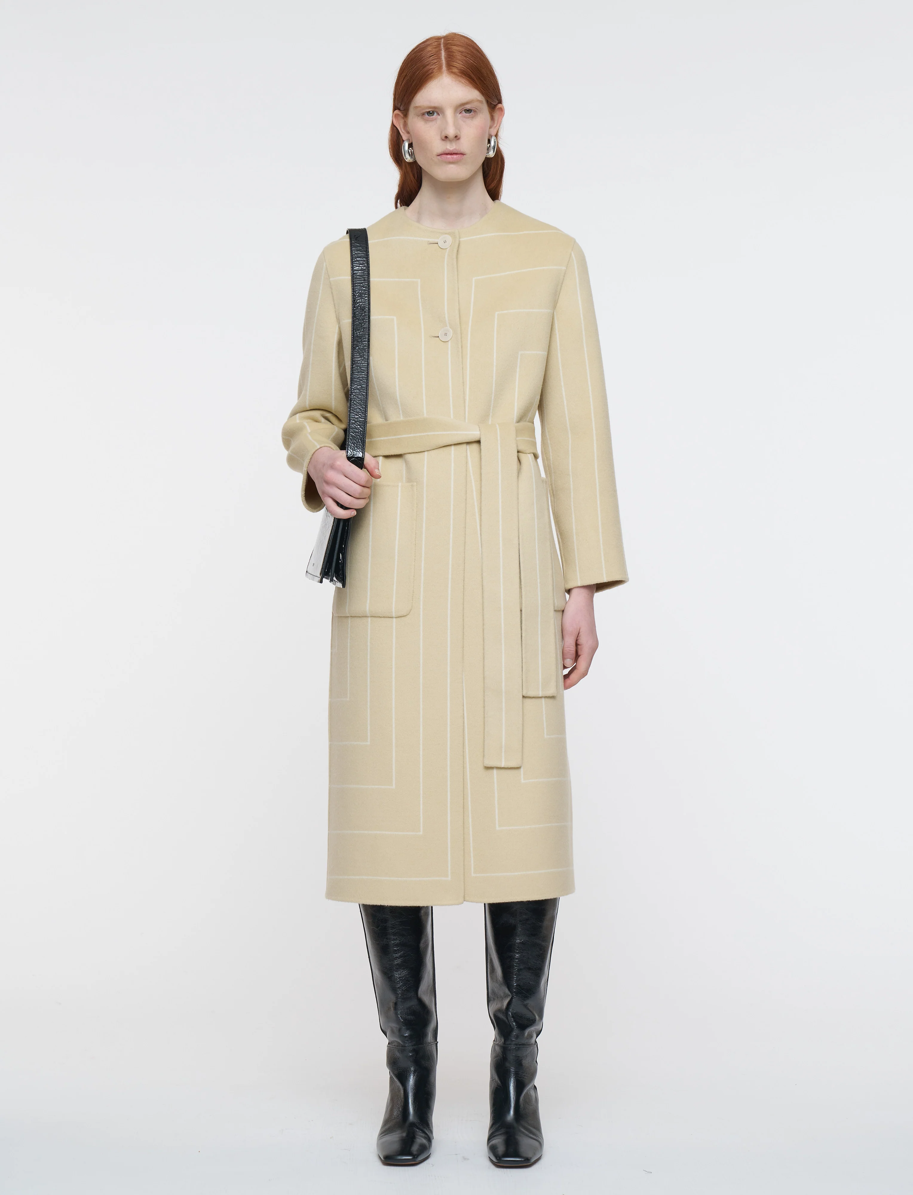Scheffer Geometric Double Face Wool Coat - Image 6