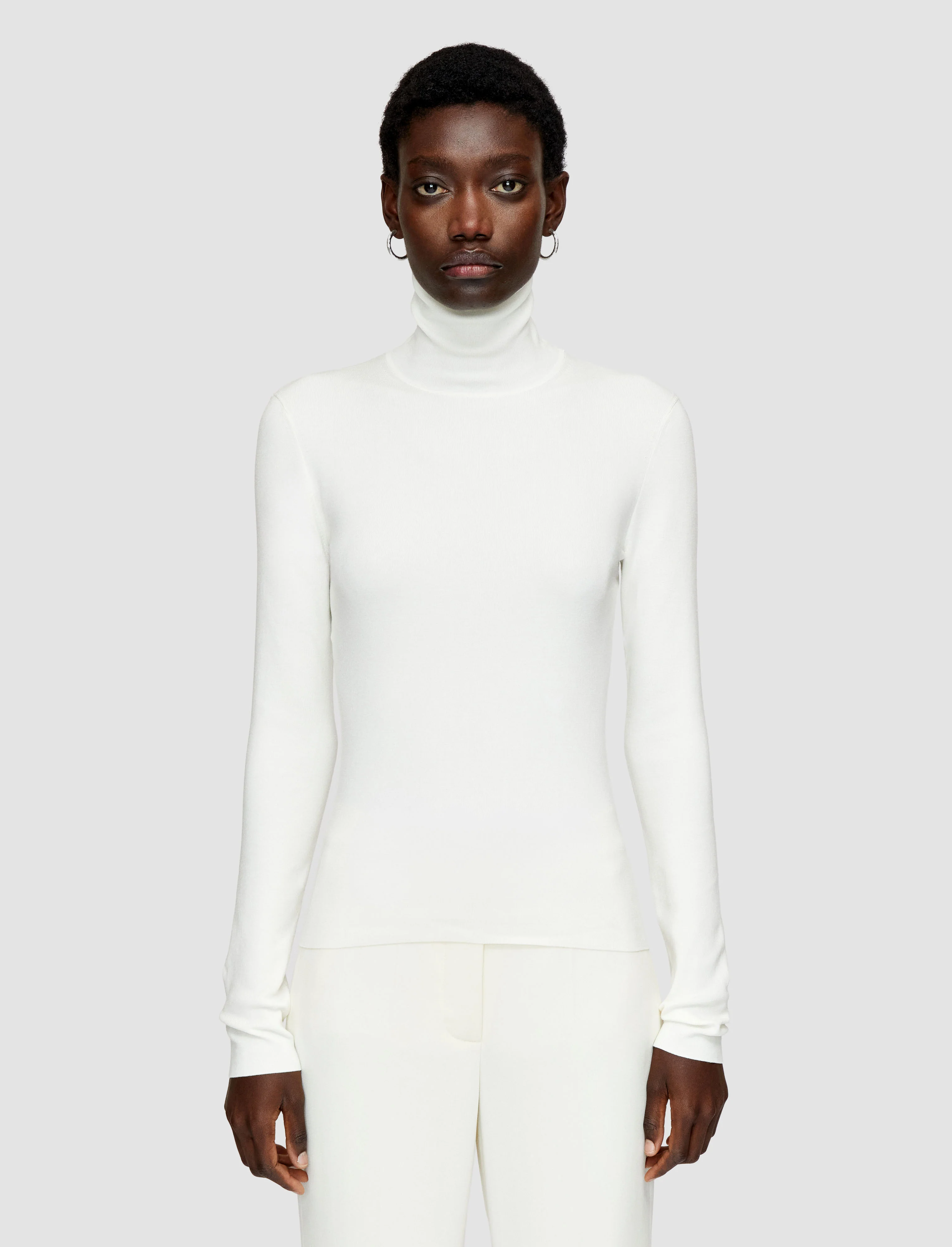 Silk Stretch High Neck Top - Image 3