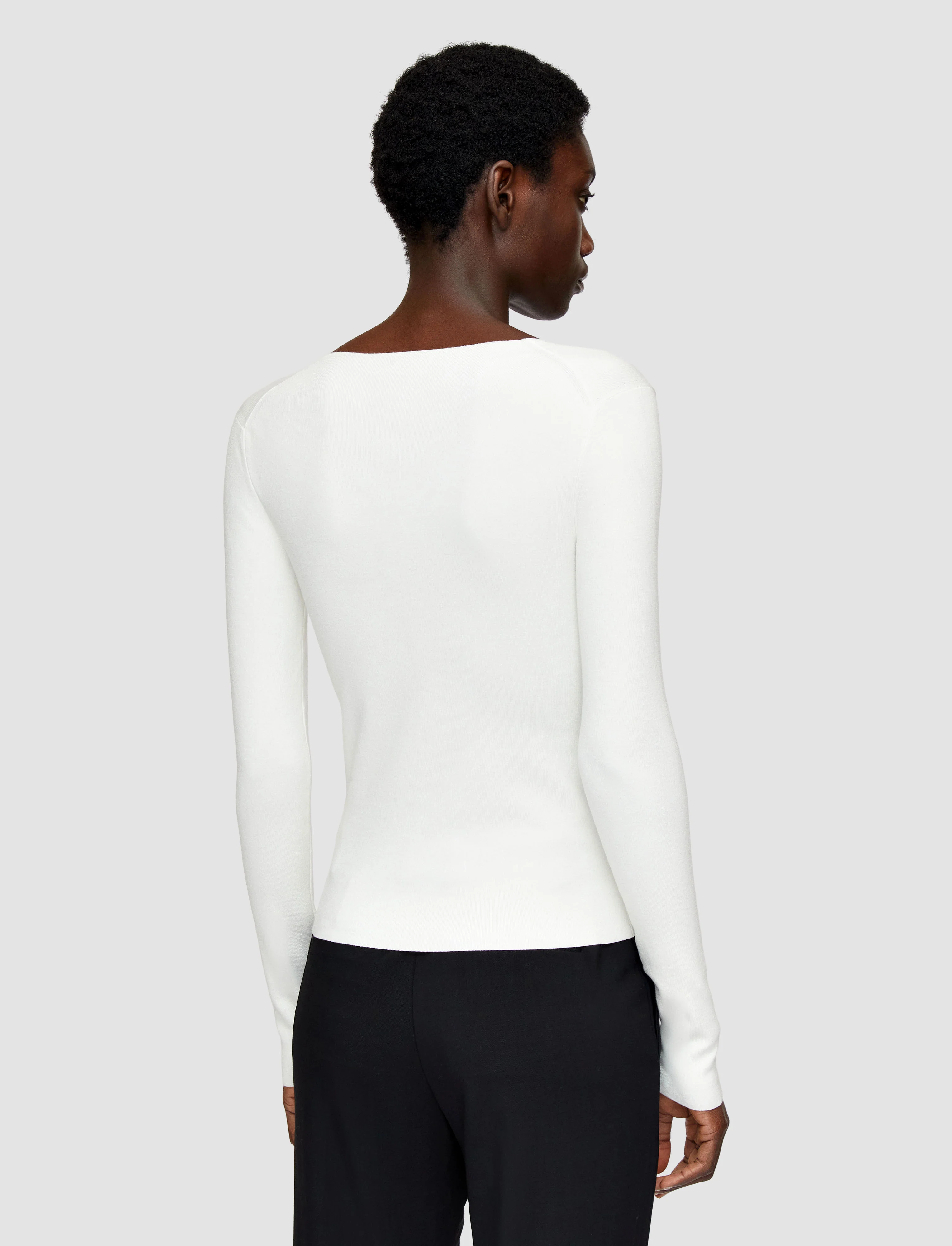 Silk Stretch V Neck Top - Image 4