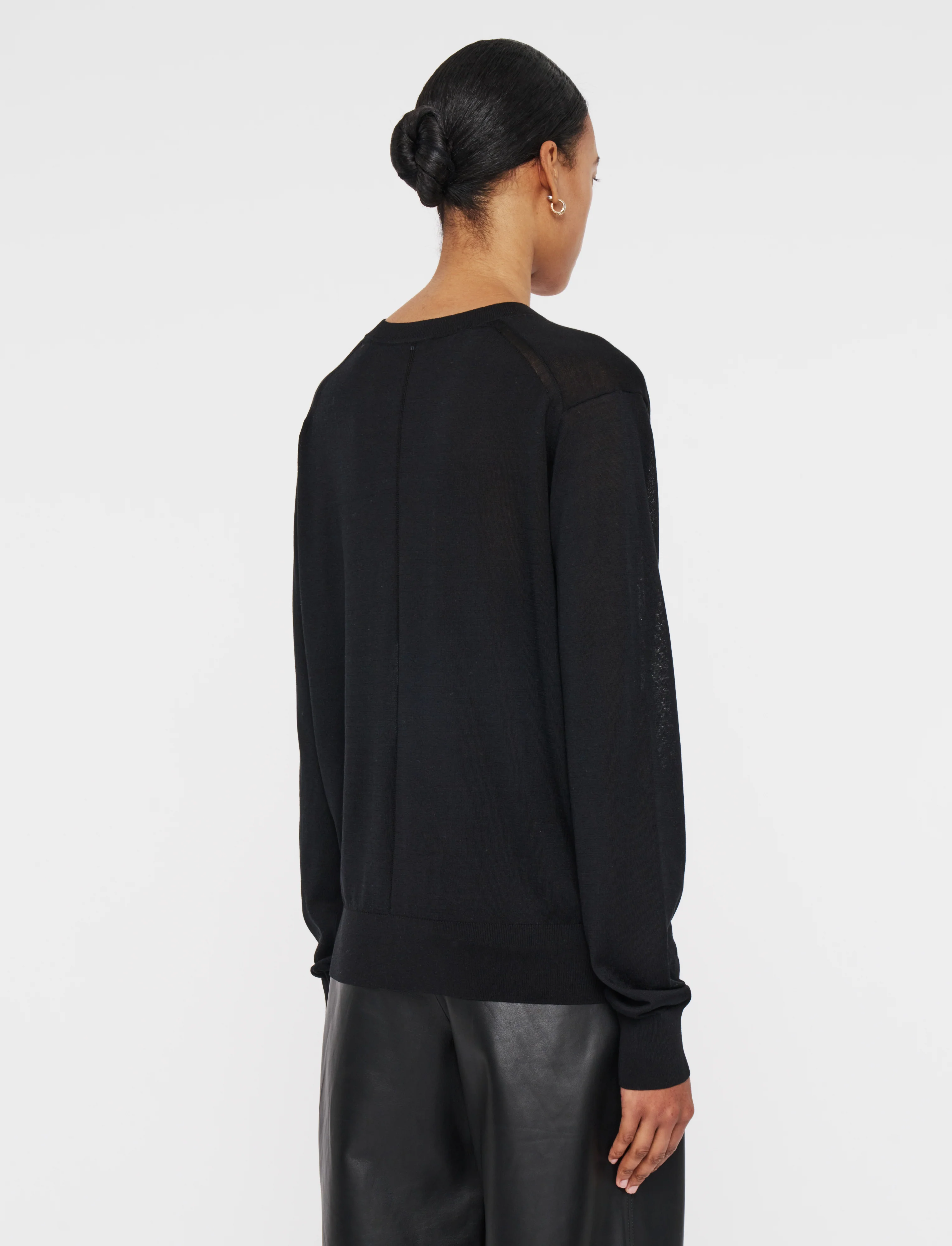 Superfine Cotton Silk V Neck Jumper - Image 4