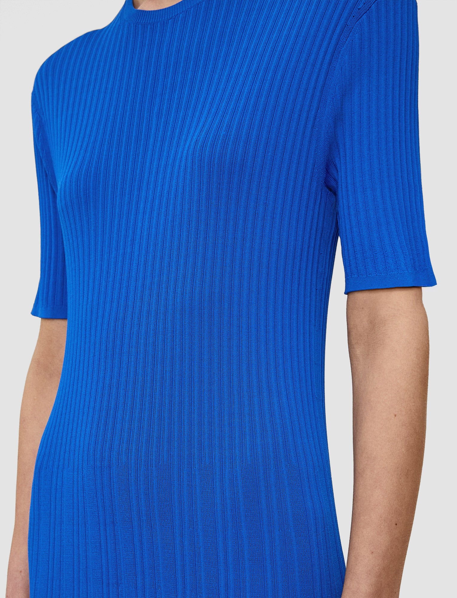 Viscose Rib Knit Short Sleeve Dress - Image 5